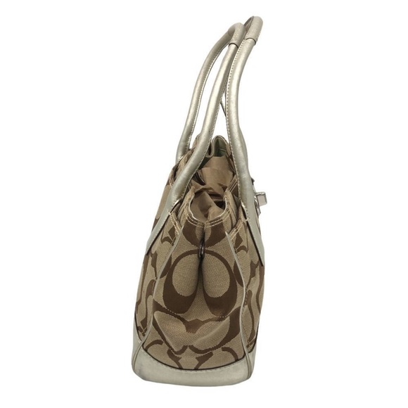 Coach Madeline Brown and Gold Shoulder Bag - Picture 3 of 9